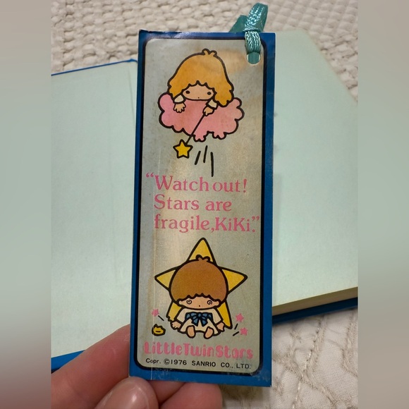 Rare 1976 Little Twins Stars Dear Diary Hard Cover Notebook & Bookmark Kiki Lala - Picture 6 of 10